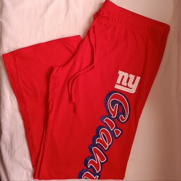 🆕NFL NY Giants Pajama Pants Womens Size Large Red & Blue - Picture 4 of 10